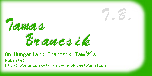 tamas brancsik business card